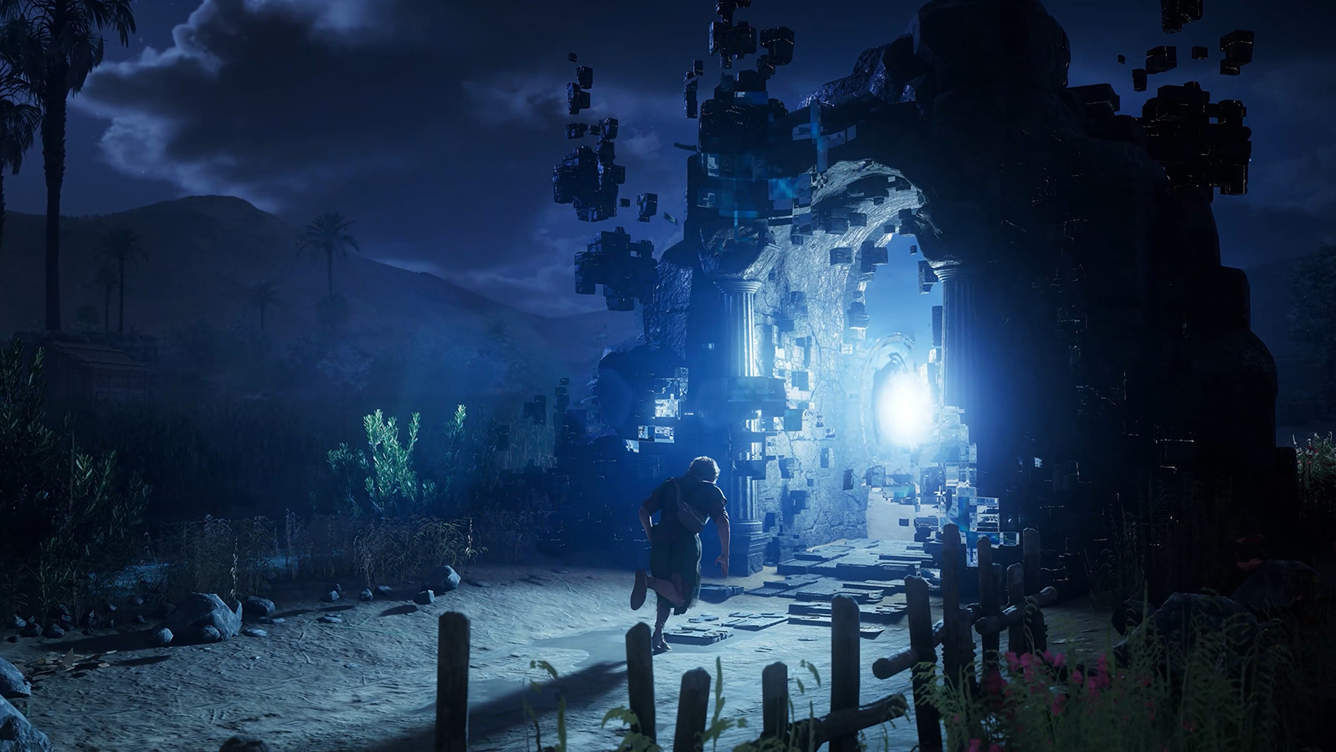 Max approaching a portal through time